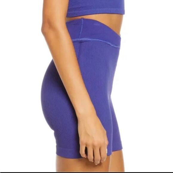 FP Movement Ribbed Biker Shorts NWT | Outerspace Blue | Pilates Core Fit S - Picture 3 of 10